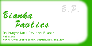 bianka pavlics business card